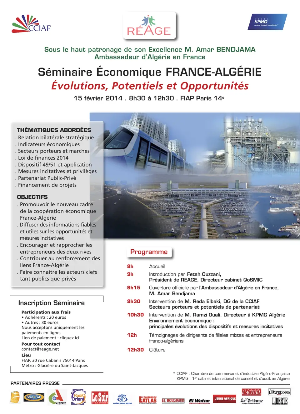 Séminaire économique France-Algérie, 15 février 2014