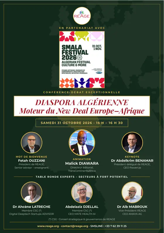 Affiche de la conférence-débat REAGE × Smala Festival, samedi 31 octobre 2026