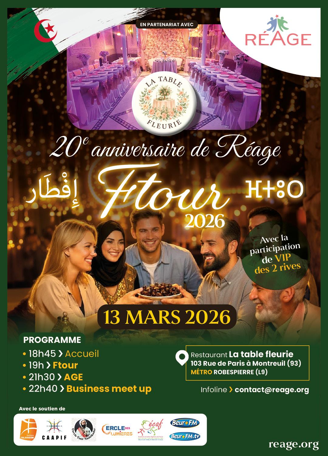 FTOR REAGE - 20ème ANNIVERSAIRE 